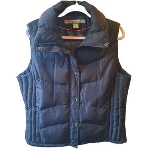 XL Ladies Kenneth Cole Reaction Black Zip & Snap Front Puffer Vest. Down Filled.